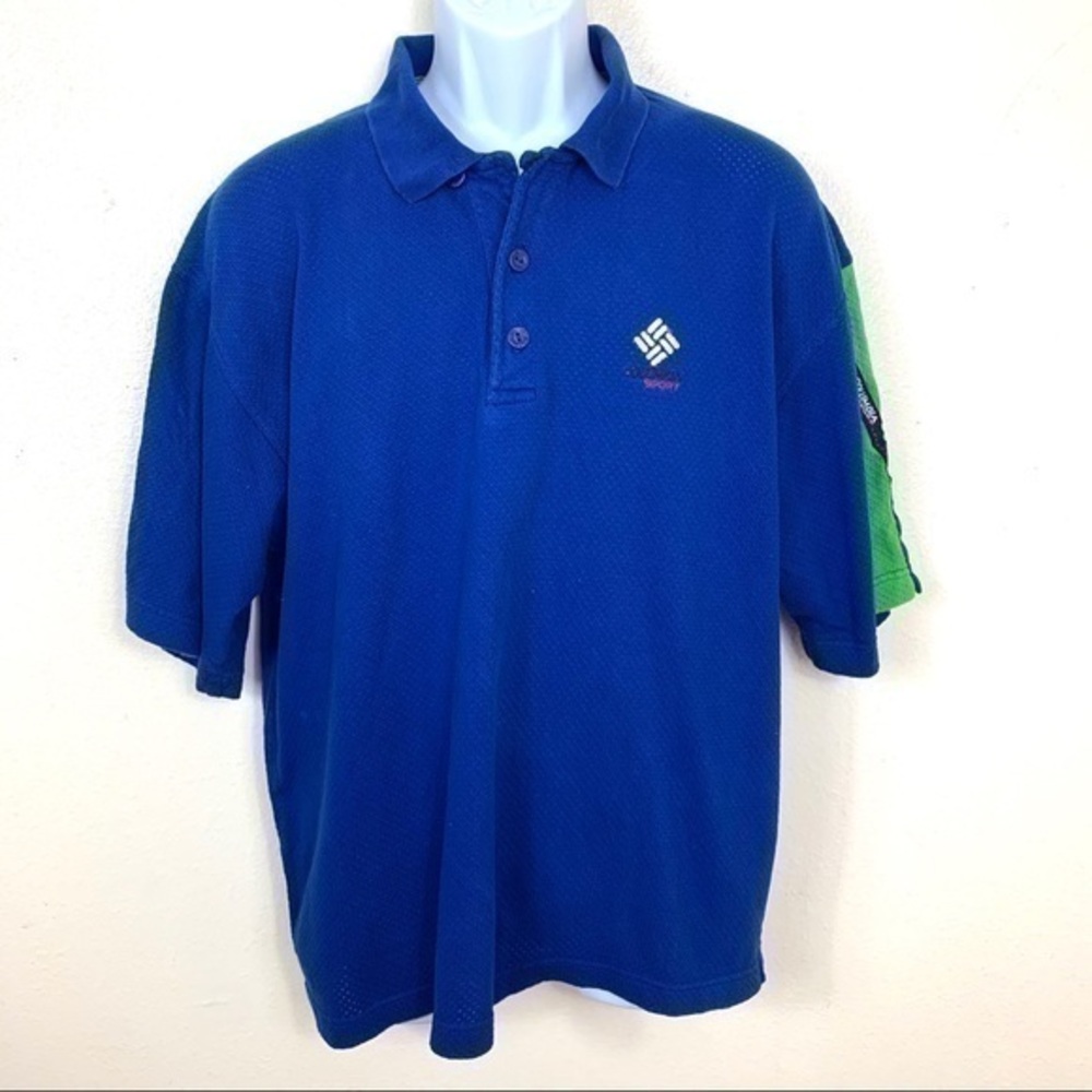Columbia sport wear shirt blue short sleeve L